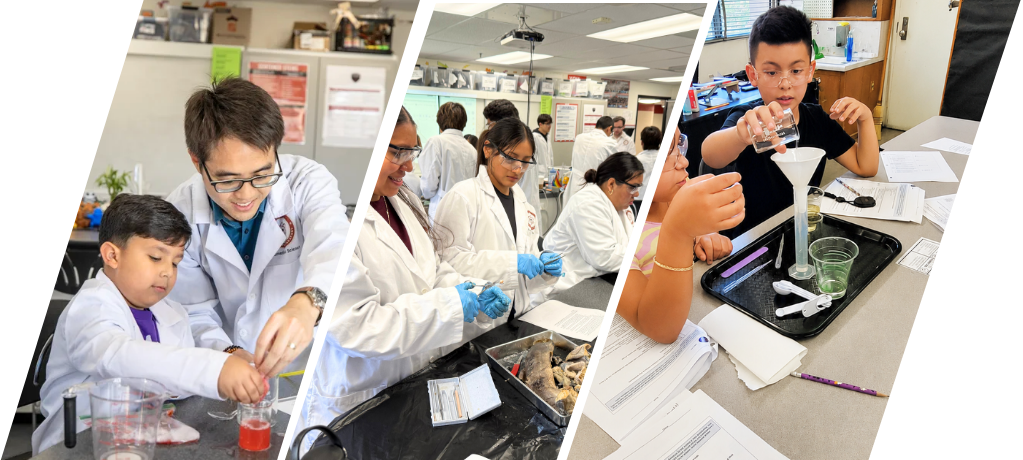 students participating in STEM Prep science activities
